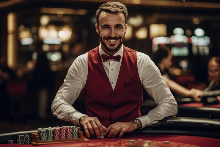 Pengguna Indonesia memainkan Live Casino jpkuy99 melalui browser smartphone dengan tampilan meja dealer langsung